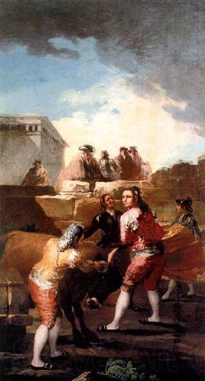 Francisco de goya y Lucientes Fight with a Young Bull Spain oil painting art